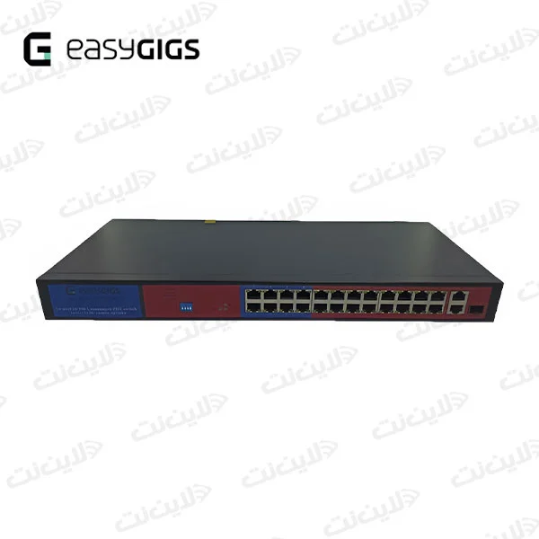 سوئیچ 24 پورت POE ایزی گیگز مدل Easy Gigs EG-SWU-1381-27FCP