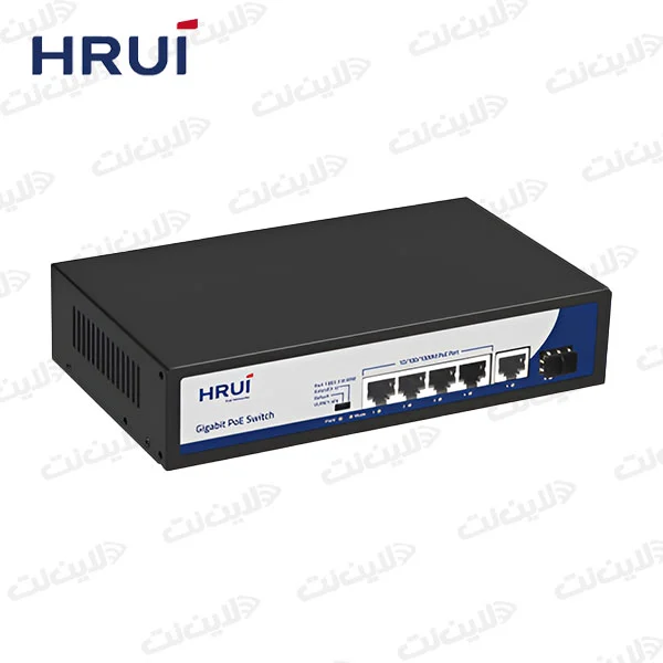 سوئیچ شبکه 4 پورت PoE مدل HRUI HR901-AXG-411NS-120