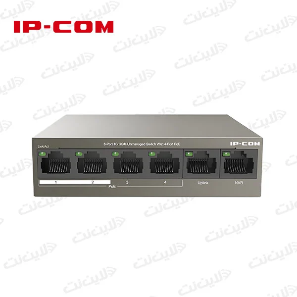 سوئیچ 6 پورت PoE آی پی کام مدل IP-COM F1106P-4-63W